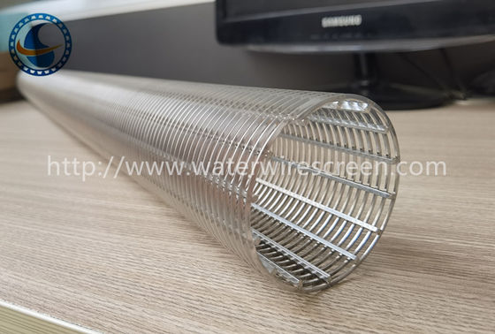 Ss304 separación de sólido-líquido redonda pura del tubo de la pantalla de alambre de la cuña de ranura de la bobina 2m m