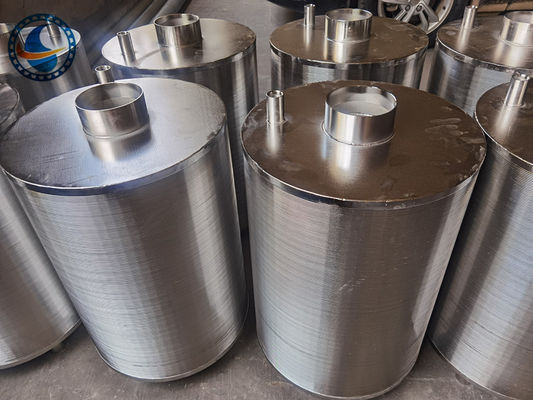 Acero inoxidable cilíndrico ranurado del tamiz 316l de la cesta del filtro del alambre de la cuña