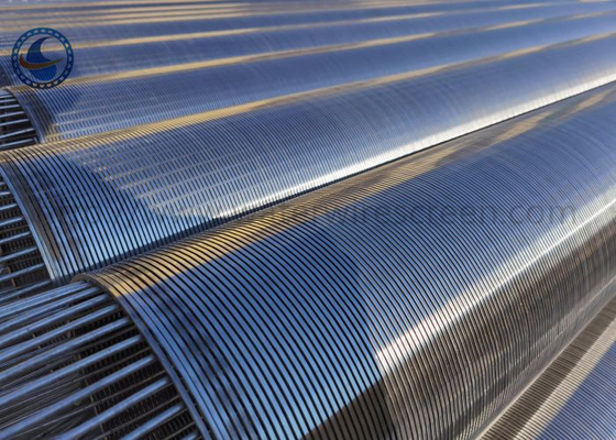Tubo de acero inoxidable del control de la arena del pozo de agua de la pantalla de alambre de la cuña de Johnson 25m m